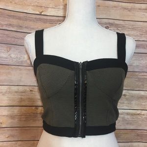 Topshop Zip-Up Crop Top. Size 6.
